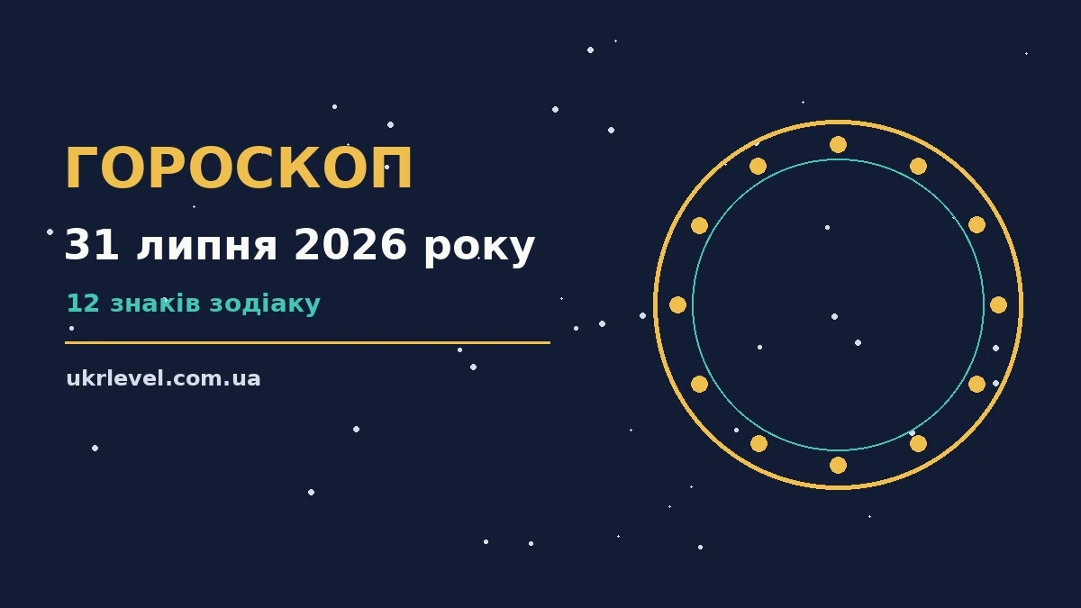 Щоденний гороскоп на 31 липня 2026 року для дванадцяти знаків Зодіаку