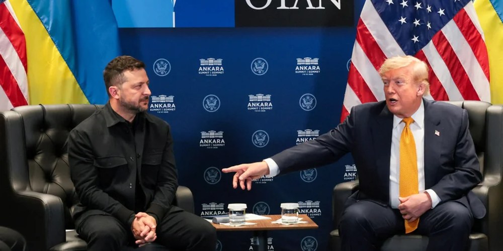 Володимир Зеленський і Дональд Трамп на полях саміту НАТО в Анкарі 8 липня 2026 року