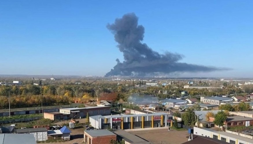 Пожежа у Салаваті вранці 14 липня після атаки дронів
