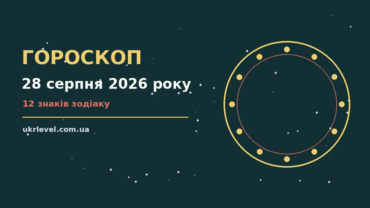 Зоряне небо над міською вечірньою панорамою, символ гороскопу на 28 серпня 2026 року