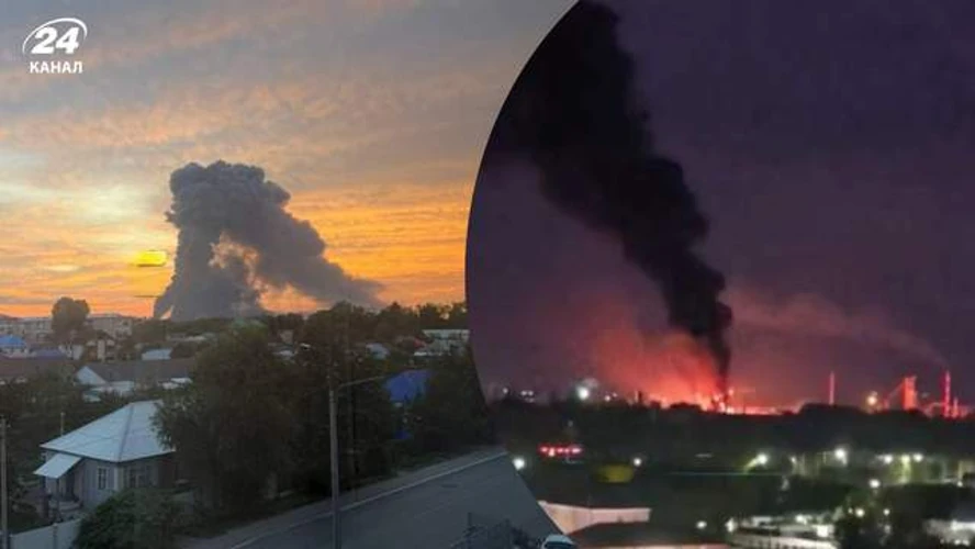 Новокуйбишевський НПЗ і склад OZON загорілися після нічної атаки 22 серпня